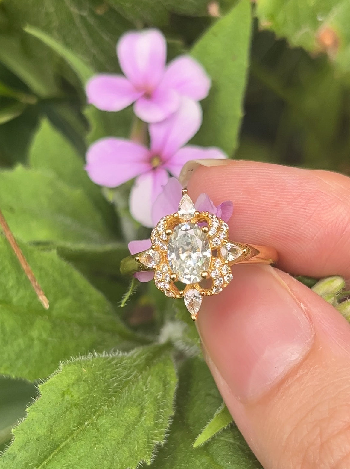 Sparkling Moissanite Ring in Wooden Heart Shaped Box!