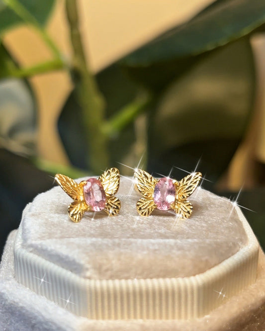 Pink Tourmaline Butterflies