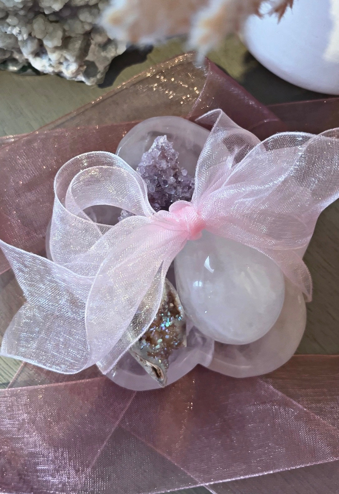 Rose Quartz Flower Love Bowl ~ Full Of Crystal Treasures!