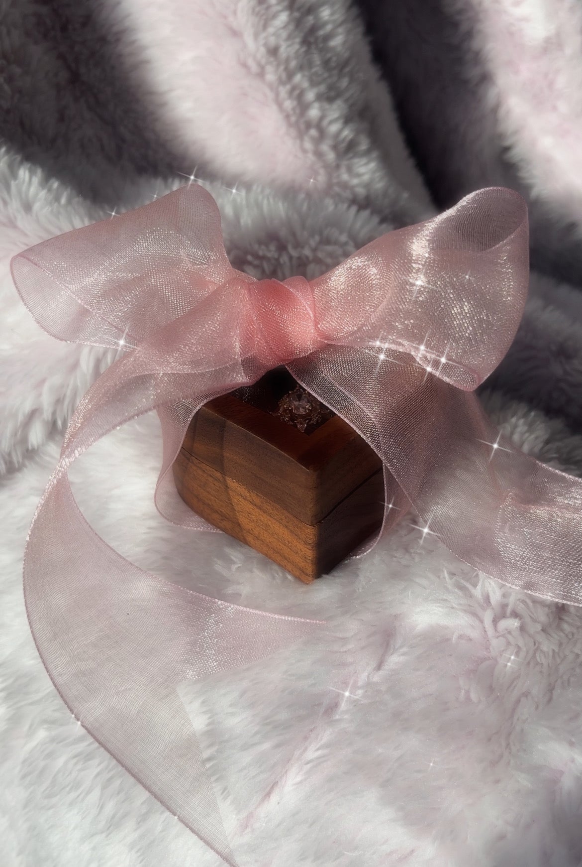 The Ultimate Love Day Gift! Sparkling Moissanite Ring in Wooden Heart Shaped Box!