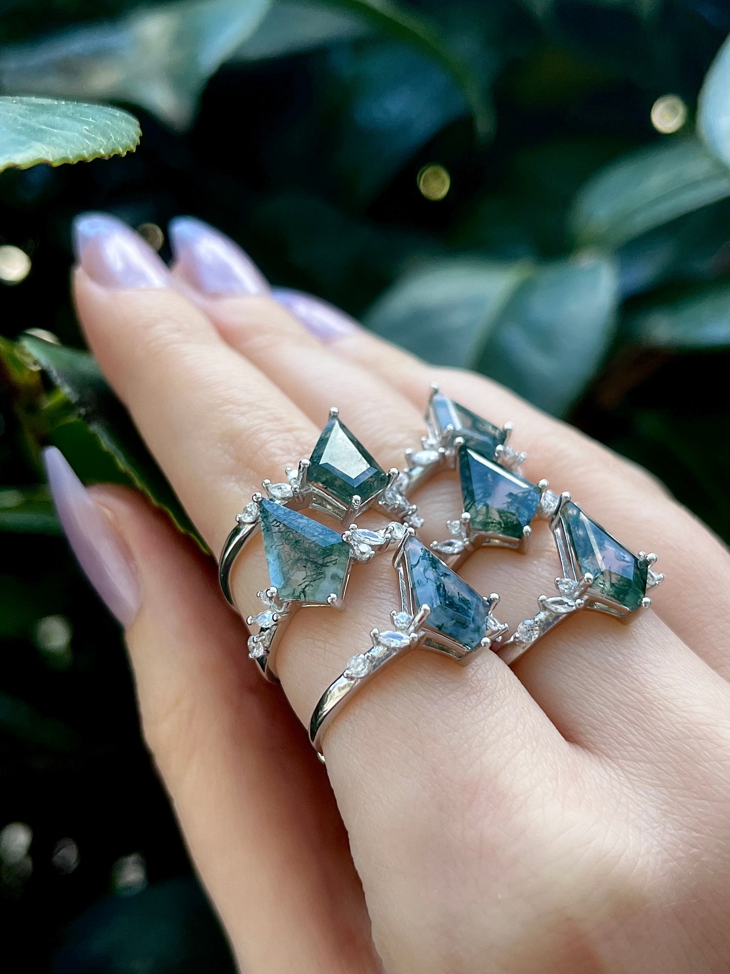 Moss Agate 'Evergreen' in Silver