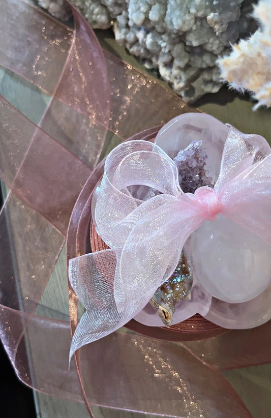 Rose Quartz Flower Love Bowl ~ Full Of Crystal Treasures!