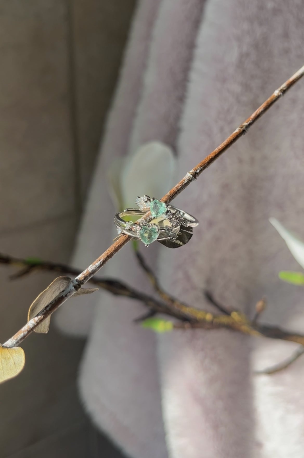 Darling Green Fluorite Heart Rings