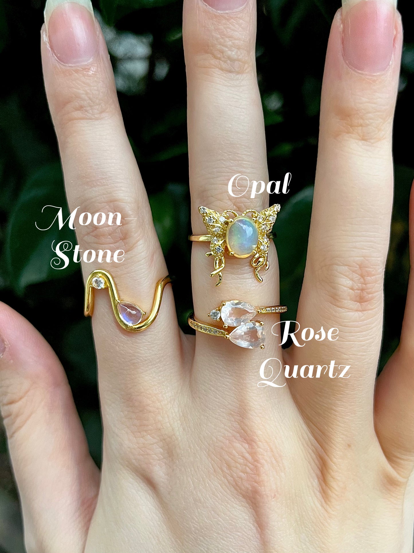 Enchanting Gold & Shimmery Crystal Ring Companions!