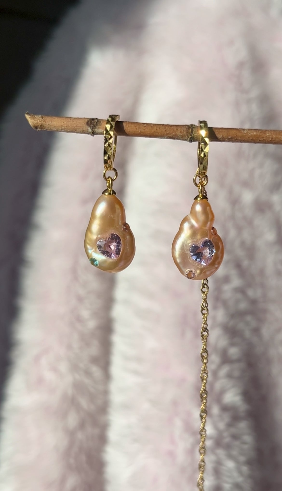 Pink Baroque Freshwater Pearl Earrings