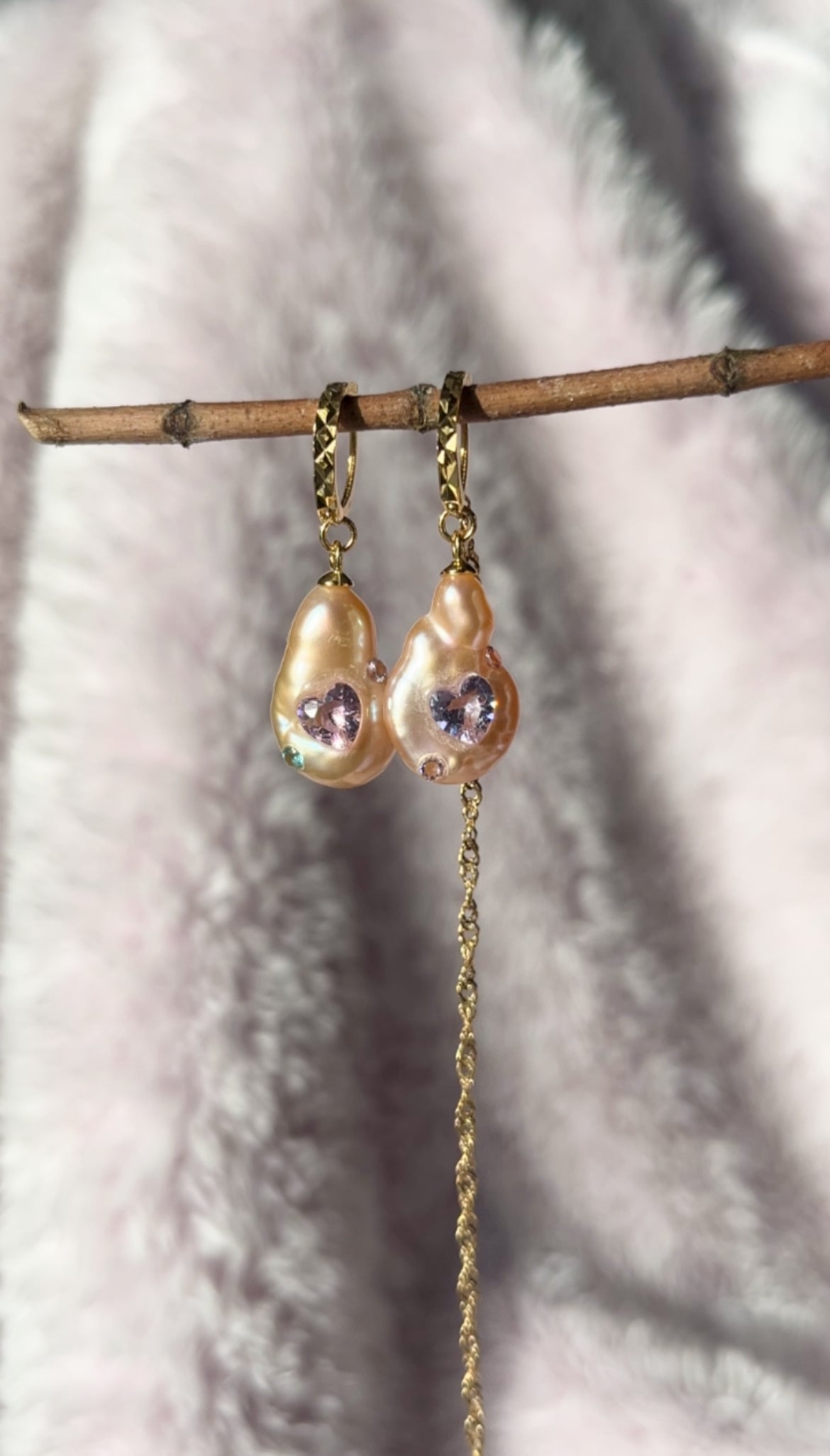 Pink Baroque Freshwater Pearl Earrings