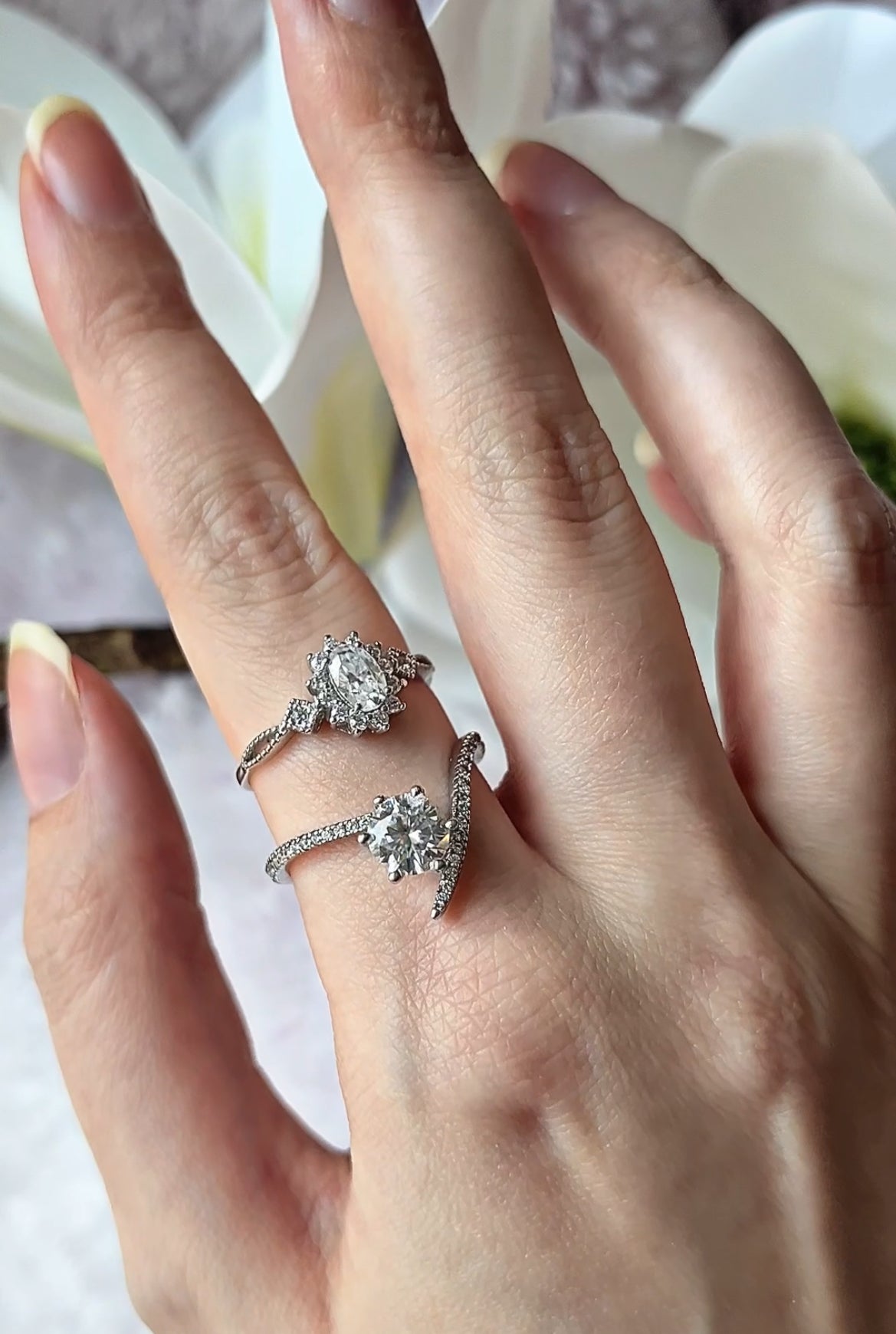 Sparkling Moissanite Rings in 925 Sterling Silver