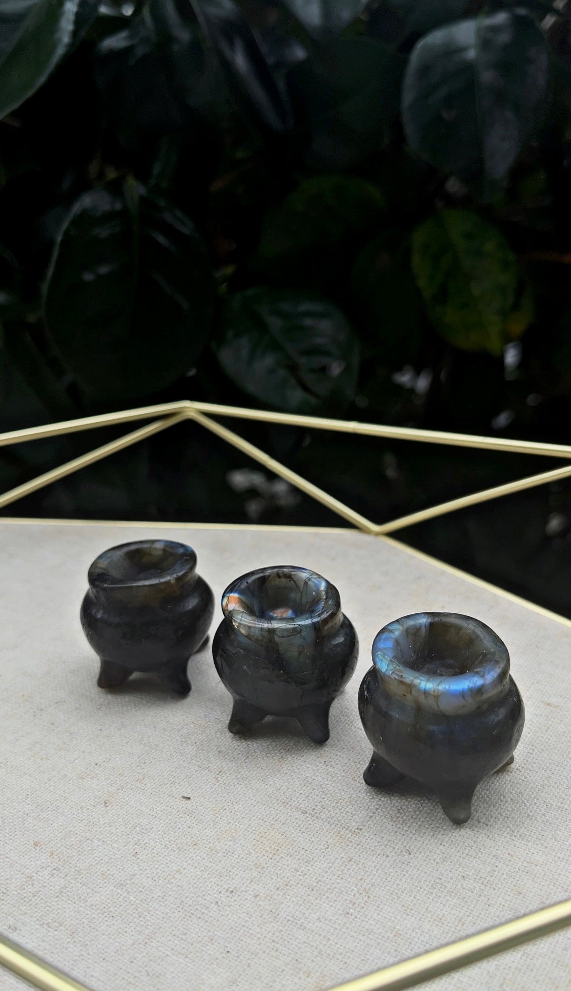 Flashy Labradorite Mini Crystal Cauldrons