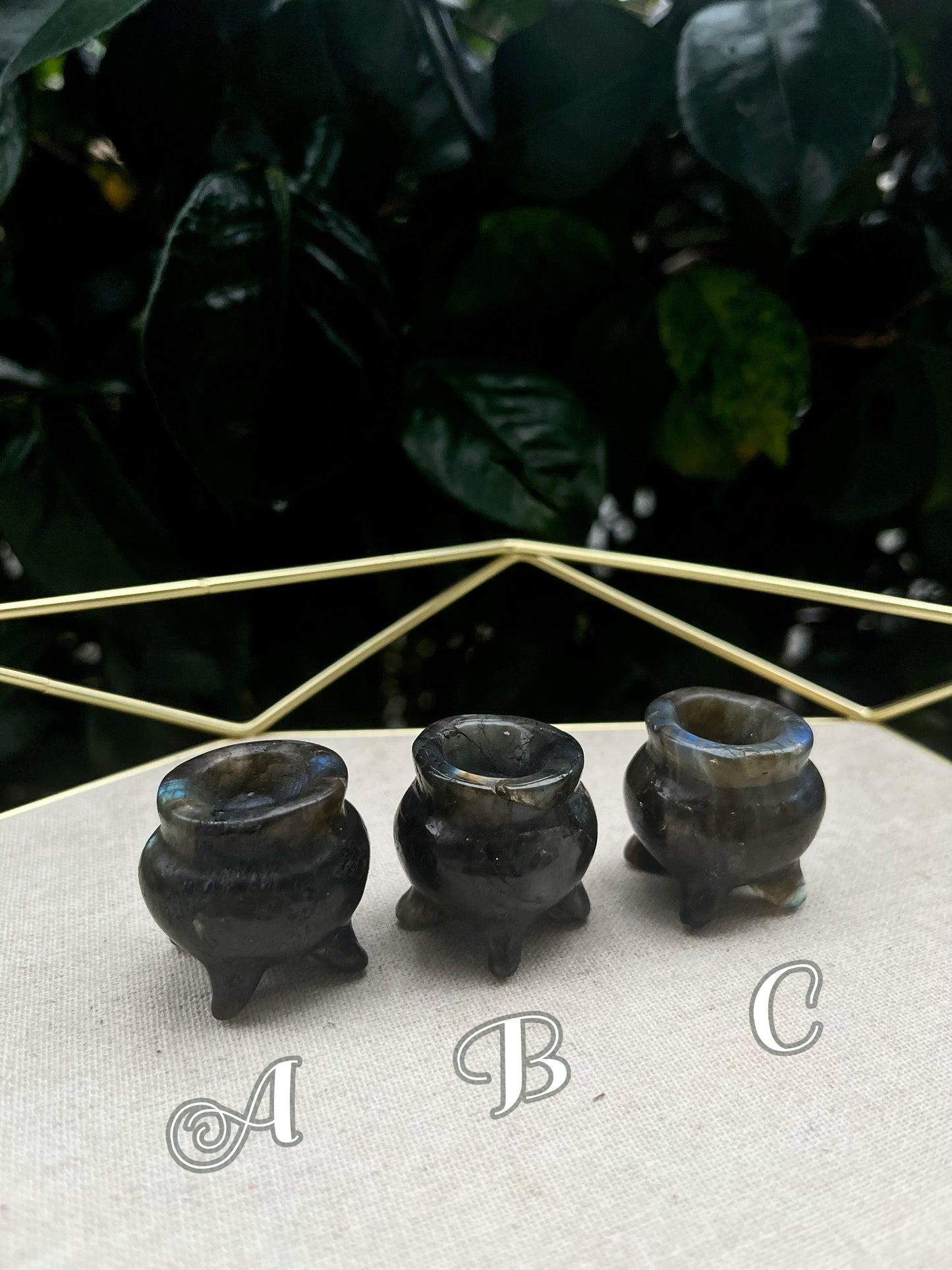 Flashy Labradorite Mini Crystal Cauldrons