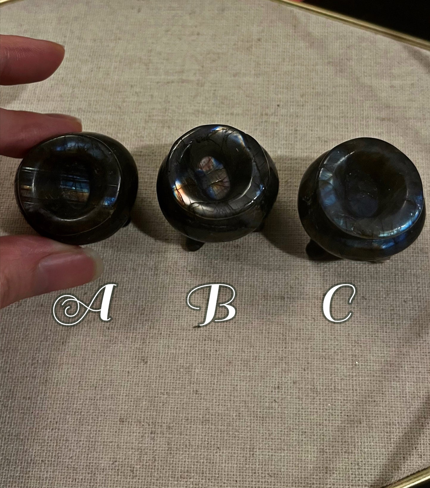 Flashy Labradorite Mini Crystal Cauldrons